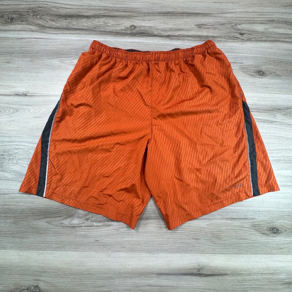 VTG Hind Mens Orange Striped Athletic Running Shorts Large‎ L 36-38 Reflective